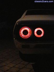 GT-R tail lights at night