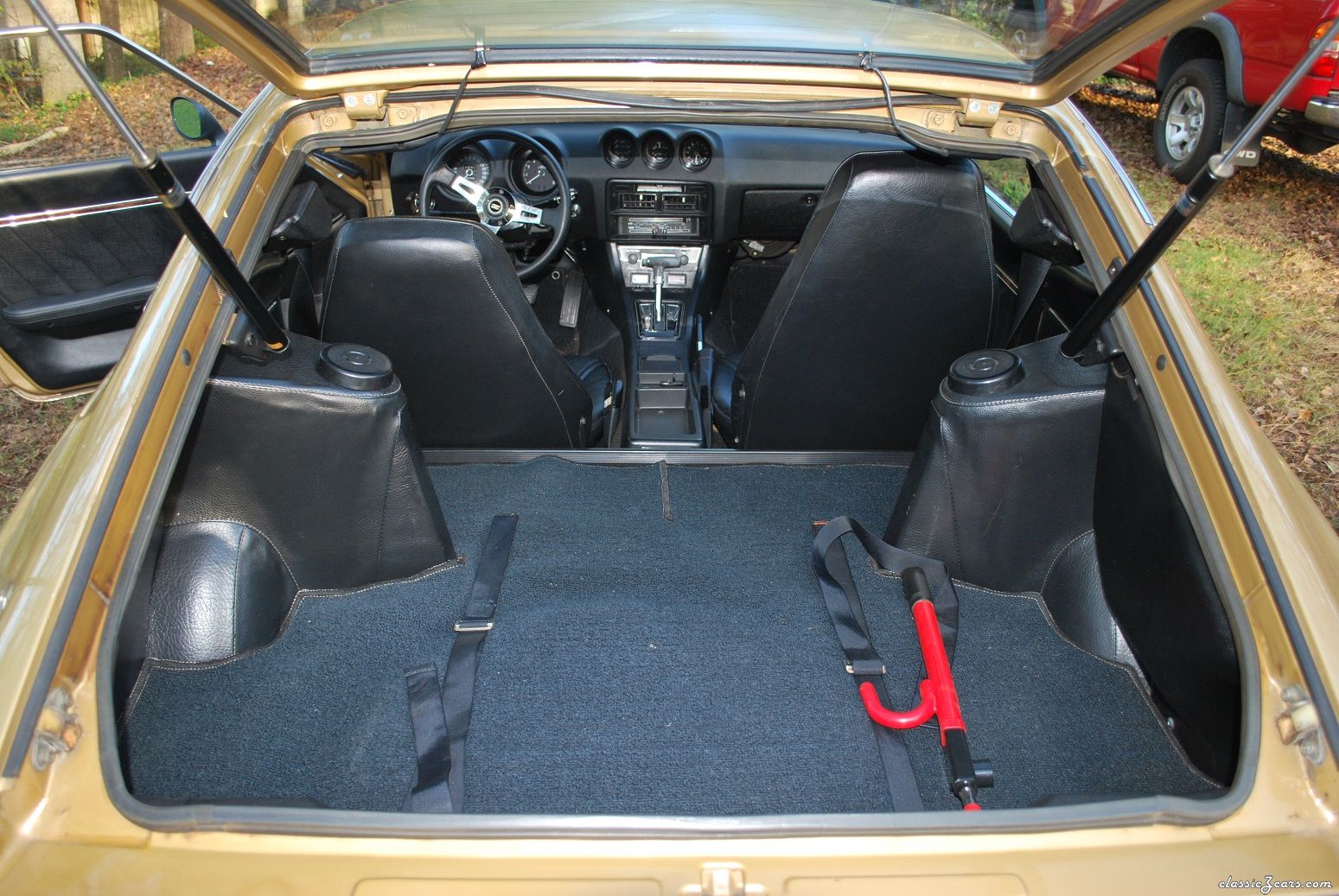 Rear interior hatch open
