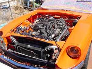 A busy engine bay