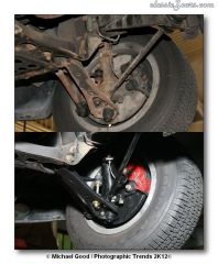 Front suspension before and after