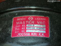 Master Vac Decal for Series 1 240z
