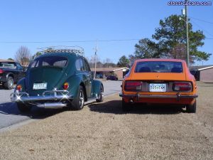 1972 240Z and 1965 VW Beetle