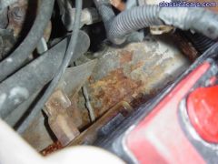 Battery tray surface rust.