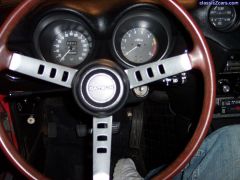 silver painted steering wheel spokes