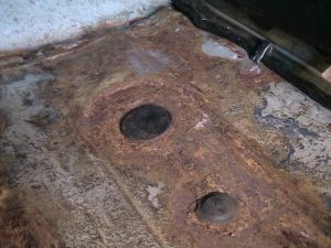 Rusted & Raised Floor Board