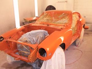 In the paint booth