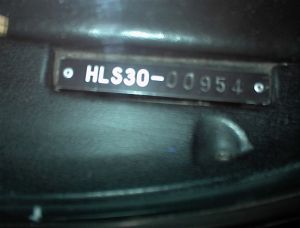 240Z VIN Plate: HLS30-00954
