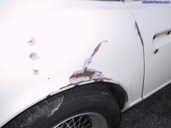 Right rear fender hip damage