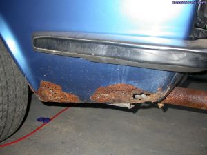  rust on rear left corner