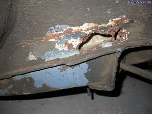 rust on the frame rail reinf
