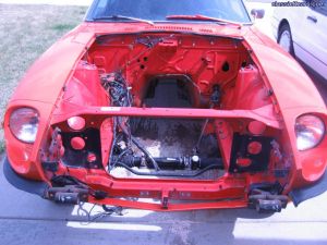 Engine bay before cleanup