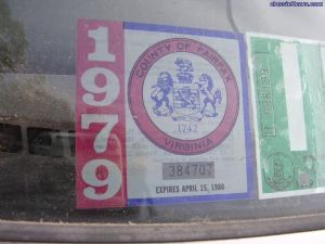 240Z's Fairfax Co. tax sticker from '79!