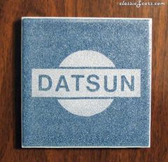 Datsun Logo on Tile - Etched Design