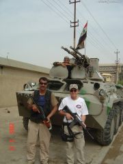 Sporting the Club Tshirt and Hat in Iraq
