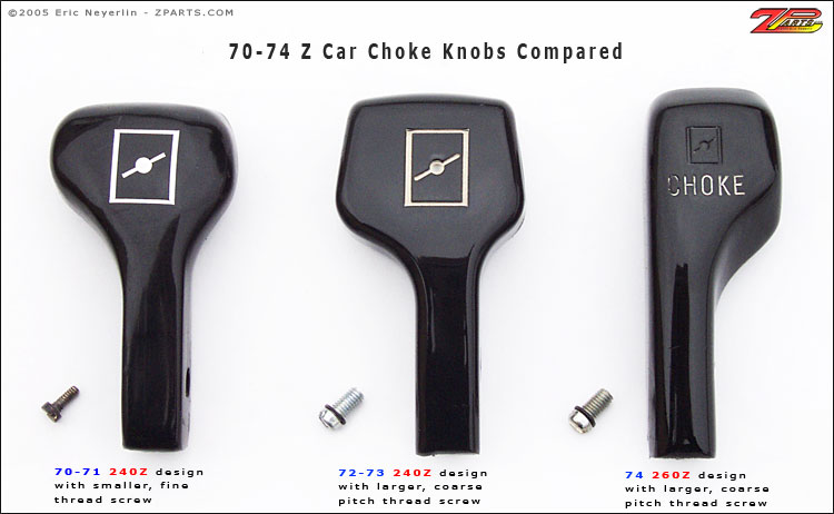 Modifying a '70-71 choke knob to fit a '72