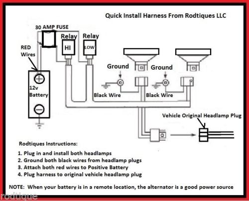 Car Headlight Wiring Diagram from www.classiczcars.com