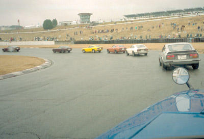 On track in the rain