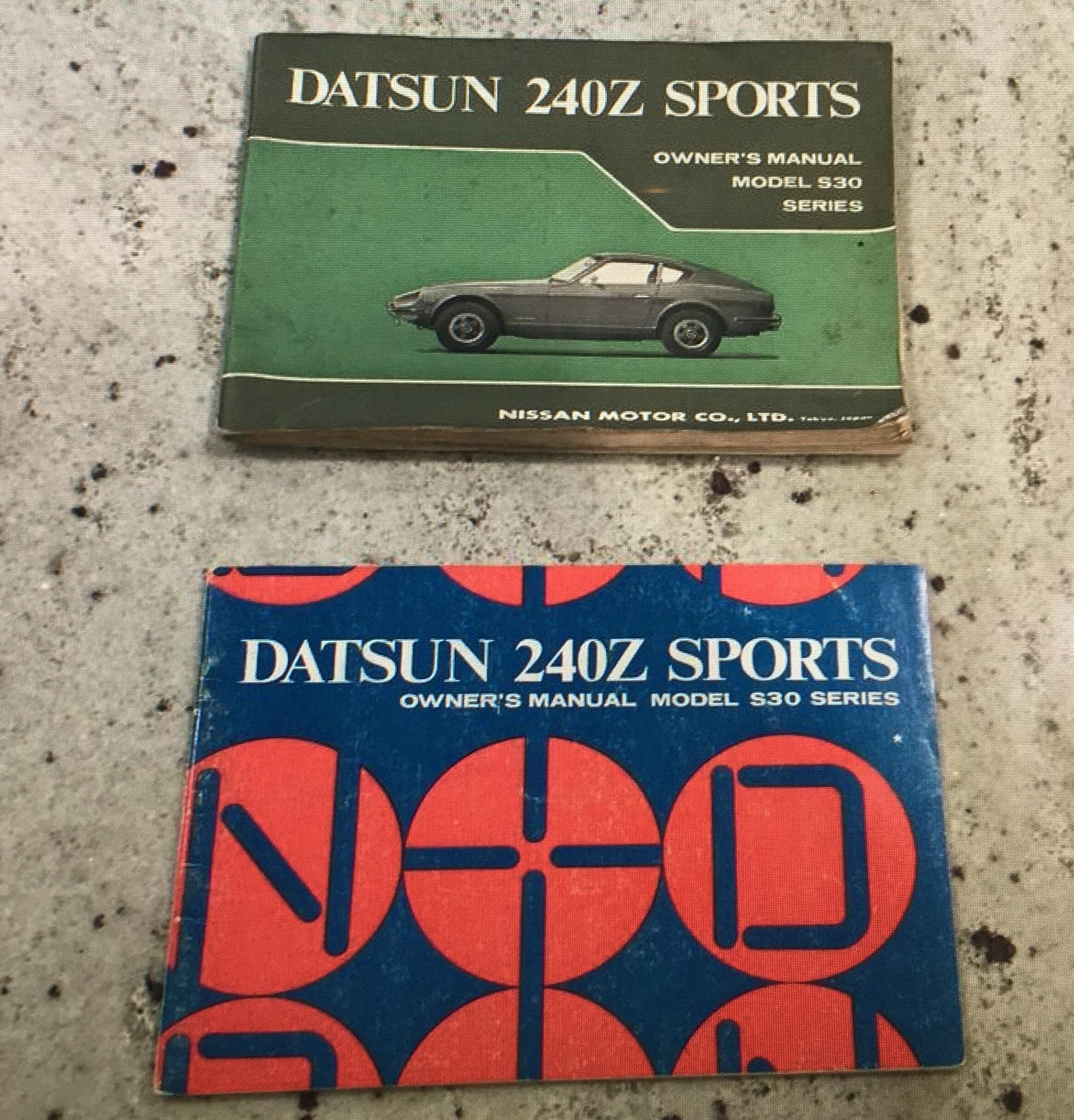 240Z 1972 DATSUN OWNERS MANUAL NISSAN OWNER'S BOOK